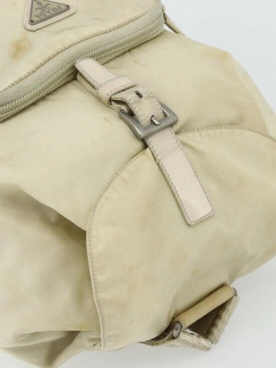 PRADA Backpack Nylon Ivory Silver Auth 175828 main image 11